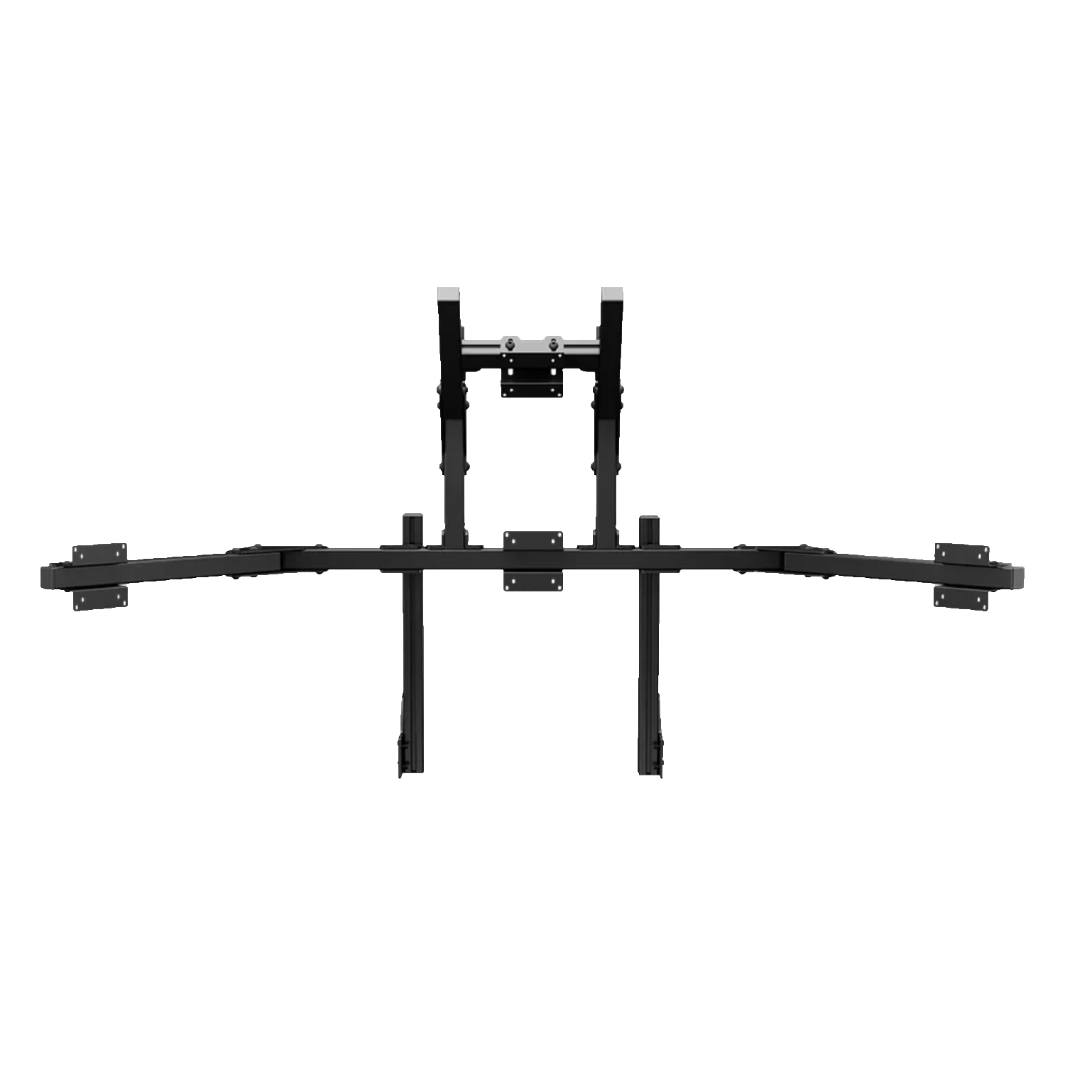 Simgasm Core Integrated Quad Monitor Stand: racing panorama with a dedicated telemetry panel